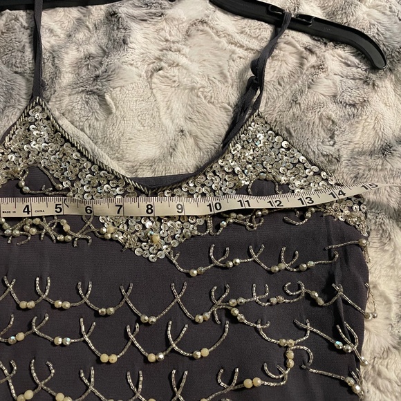 Vintage Beaded sequin embroidered top with adjustable straps , size S-M - Picture 9 of 12